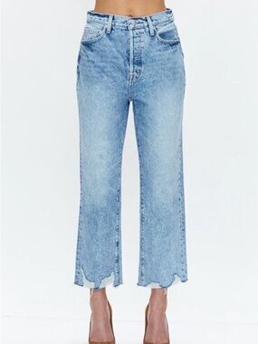 pistola Light Blue High-Rise Cropped Jeans